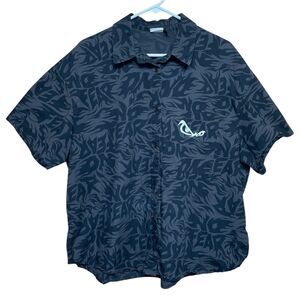 No Fear X H&M Button Up Shirt Short Sleeve Oversized Side Slit Men Size Medium